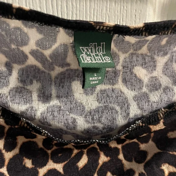 Wild Fable Animal Print Long Sleeve Top - Picture 3 of 7